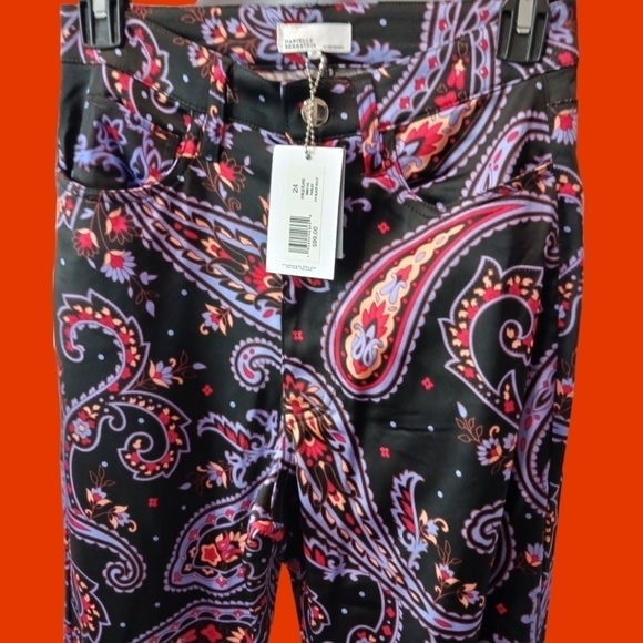 Danielle Bernstein paisley satin pant 24 size multicolor - Picture 5 of 11